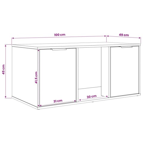 VidaXL Meble dla kota dąb Sonoma 100 x 49 x 45 cm Drewno inżynieryjne