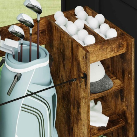 VidaXL Szafka golfowa z kołem Gładki Dąb wędzony 90 x 45 x 98 cm