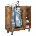 VidaXL Szafka golfowa z kołem Gładki Stare drewno 90 x 45 x 98 cm