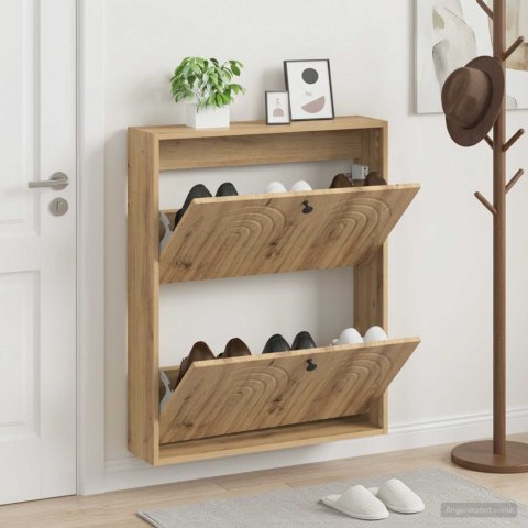 VidaXL Wisząca szafka na buty ALKMAAR 71 x 17 x 86 cm Dąb artisan