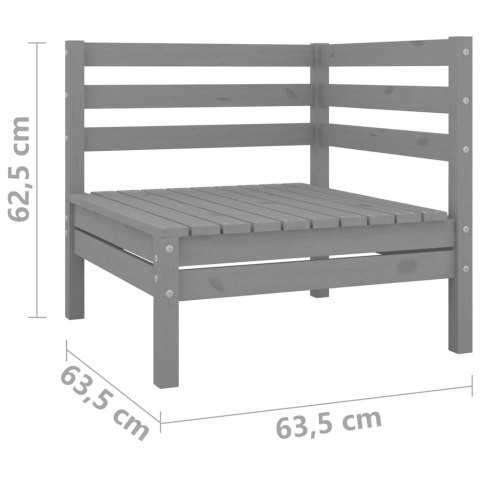 2-OSOBOWA SOFA OGRODOWA SZARA DREWNO SOSNOWE