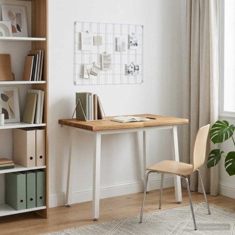 VidaXL 110 x 55 x 75 cm Lite Drewno Akacji Biały Prostokątny