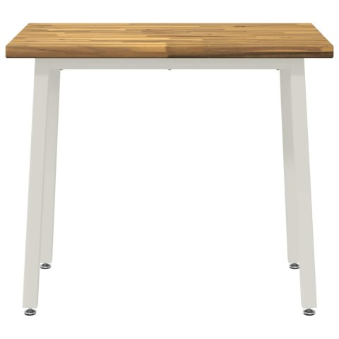 VidaXL 110 x 55 x 75 cm Lite Drewno Akacji Biały Prostokątny