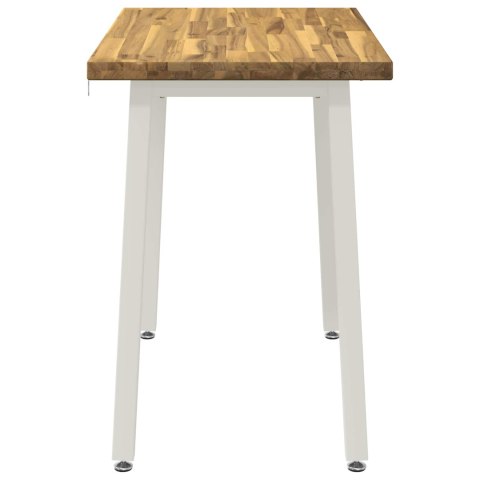 VidaXL 110 x 55 x 75 cm Lite Drewno Akacji Biały Prostokątny
