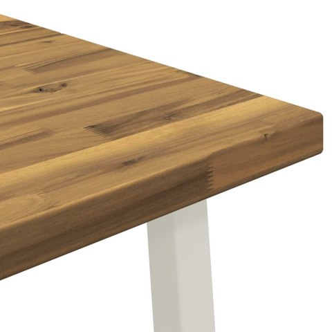 VidaXL 110 x 55 x 75 cm Lite Drewno Akacji Biały Prostokątny