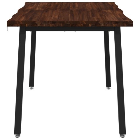 VidaXL 110 x 55 x 75 cm Lite Drewno Akacji Ciemnobrązowy i czarny