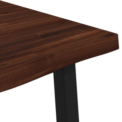 VidaXL 110 x 55 x 75 cm Lite Drewno Akacji Ciemnobrązowy i czarny