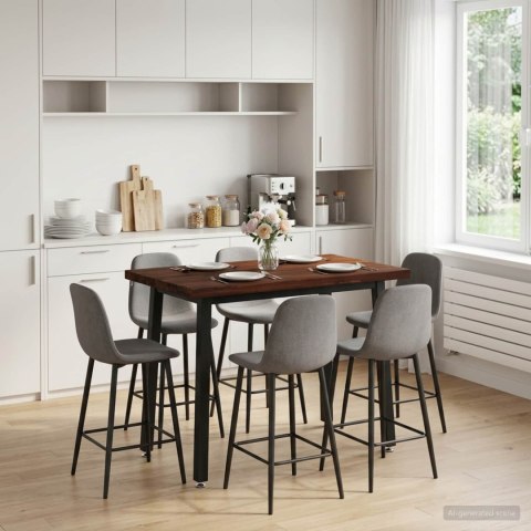 VidaXL 110 x 55 x 75 cm Lite Drewno Akacji Ciemnobrązowy i czarny