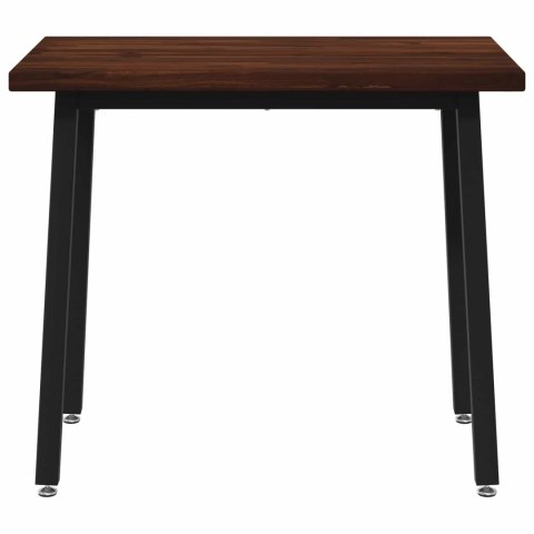 VidaXL 110 x 55 x 75 cm Lite Drewno Akacji Ciemnobrązowy i czarny