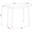 VidaXL 110 x 55 x 75 cm Lite Drewno Akacji Naturalny i czarny