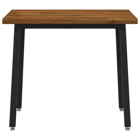 VidaXL 110 x 55 x 75 cm Lite Drewno Akacji Naturalny i czarny