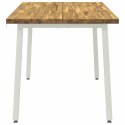 VidaXL 120 x 70 x 75 cm Lite Drewno Akacji Biały Prostokątny