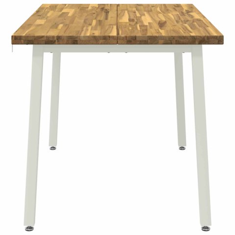 VidaXL 120 x 70 x 75 cm Lite Drewno Akacji Biały Prostokątny