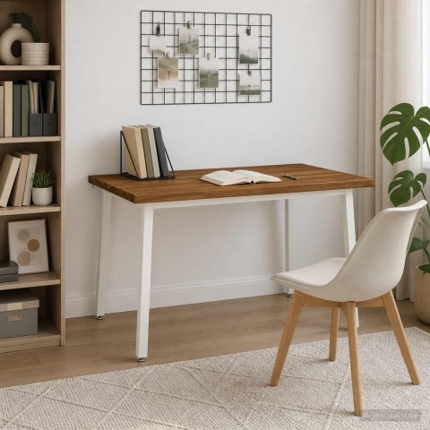 VidaXL 120 x 70 x 75 cm Lite Drewno Akacji Naturalne i białe