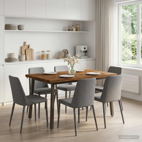 VidaXL 120 x 70 x 75 cm Lite Drewno Akacji Naturalny i kawowy
