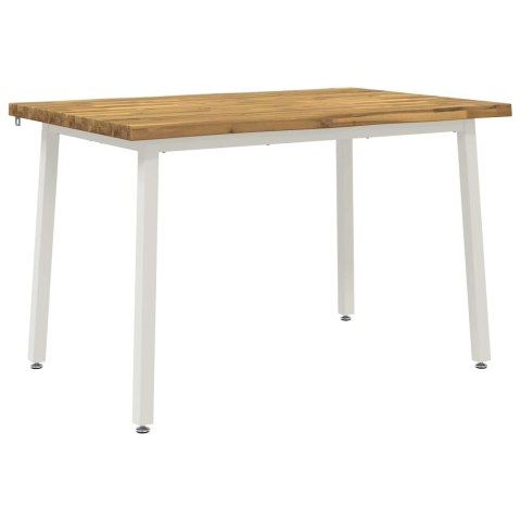 VidaXL 120 x 80 x 75 cm Lite Drewno Akacji Biały Prostokątny