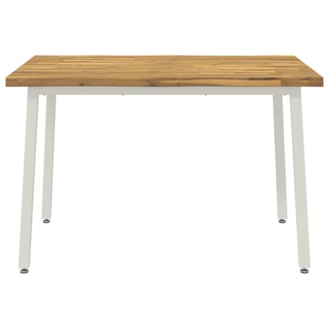 VidaXL 120 x 80 x 75 cm Lite Drewno Akacji Biały Prostokątny