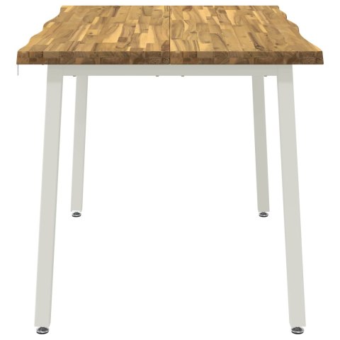 VidaXL 120 x 80 x 75 cm Lite Drewno Akacji Biały Prostokątny