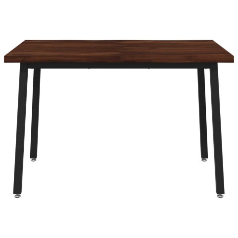 VidaXL 120 x 80 x 75 cm Lite Drewno Akacji Ciemnobrązowy i czarny