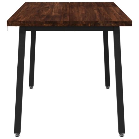 VidaXL 120 x 80 x 75 cm Lite Drewno Akacji Ciemnobrązowy i czarny