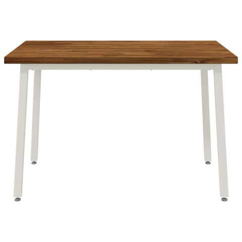 VidaXL 120 x 80 x 75 cm Lite Drewno Akacji Naturalne i białe