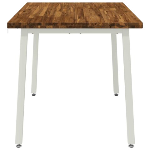 VidaXL 120 x 80 x 75 cm Lite Drewno Akacji Naturalne i białe