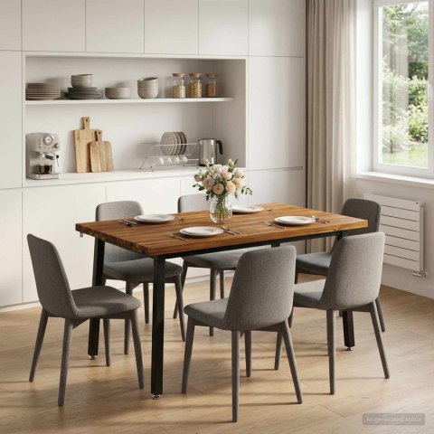 VidaXL 120 x 80 x 75 cm Lite Drewno Akacji Naturalny i czarny