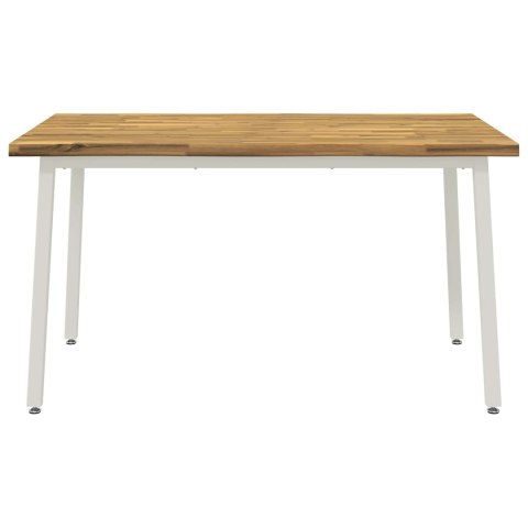 VidaXL 120 x 90 x 75 cm Lite Drewno Akacji Biały Prostokątny