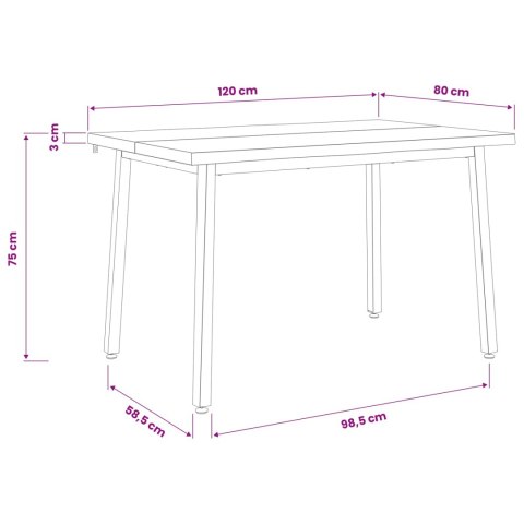 VidaXL 120 x 90 x 75 cm Lite Drewno Akacji Ciemnobrązowy i czarny