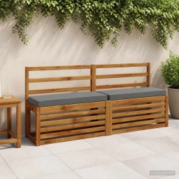 VidaXL Poduszki na ławkę 2-częściowe VUGHT 2 pcs 100% poliester Szary