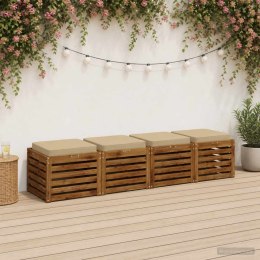 VidaXL Poduszki siedzące 4-częściowe VUGHT 4 pcs 100% poliester Beżowy