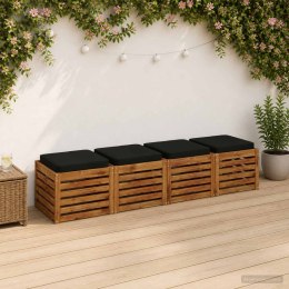 VidaXL Poduszki siedzące 4-częściowe VUGHT 4 pcs 100% poliester Czarny