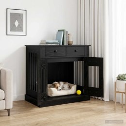 VidaXL Meble na klatkę dla psa Czarny dąb 80 x 47,5 x 80 cm