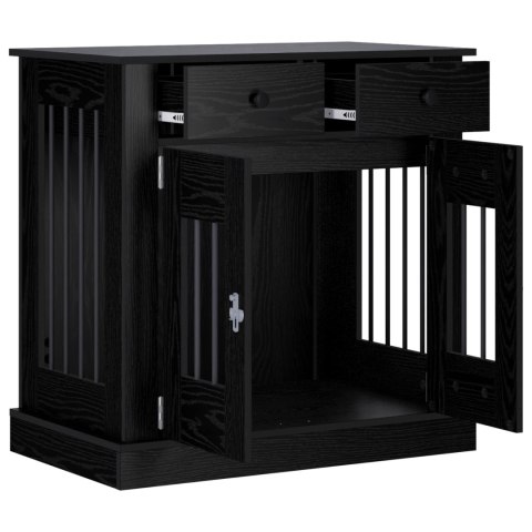 VidaXL Meble na klatkę dla psa Czarny dąb 80 x 47,5 x 80 cm