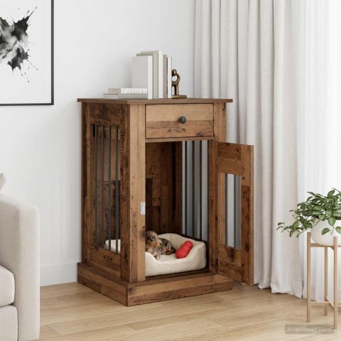 VidaXL Meble na klatkę dla psa Stare drewno 50 x 47,5 x 80 cm
