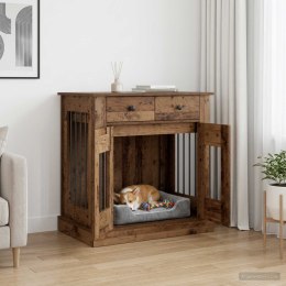 VidaXL Meble na klatkę dla psa Stare drewno 80 x 47,5 x 80 cm