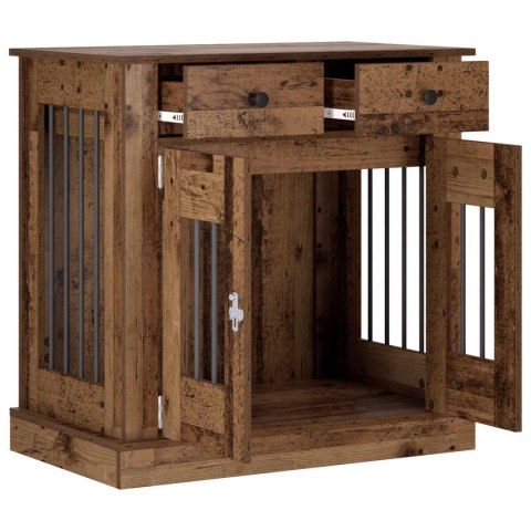 VidaXL Meble na klatkę dla psa Stare drewno 80 x 47,5 x 80 cm