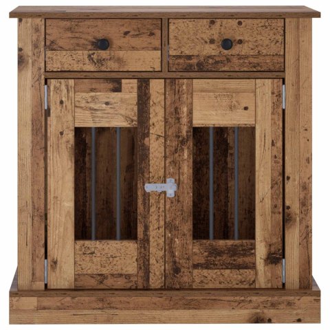 VidaXL Meble na klatkę dla psa Stare drewno 80 x 47,5 x 80 cm