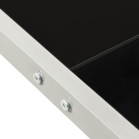 STOLIK OGRODOWY 130X130X72CM SZARY STAL I SZKŁO