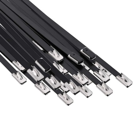 VidaXL Związywacz kablowy 25 szt. 4,6 x 300 mm Czarny