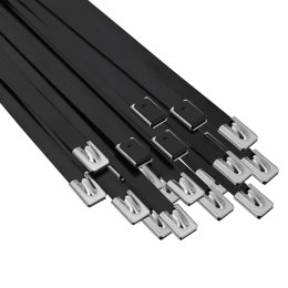 VidaXL Związywacz kablowy 25 szt. 7,9 x 300 mm Czarny