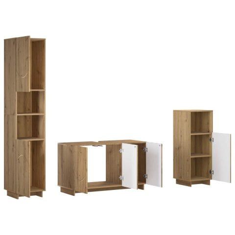 VidaXL Zestaw Szafek Łazienkowych 3 szt. Dąb artisan