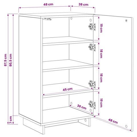 SZAFKA NA BUTY 48 X 38 X 87,5 CM MATERIAŁ DREWNOPOCHODNY BIAŁY