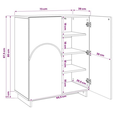 SZAFKA NA BUTY 73 X 38 X 87,5 CM DREWNO INŻYNIERYJNE DĄB SONOMA