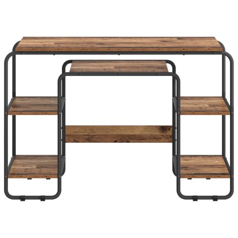 VidaXL Biurko z przechowalnią Stare drewno 113.5 x 52 x 75.5 cm