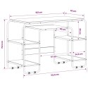 VidaXL Biurko z przechowalnią Stare drewno 113.5 x 52 x 75.5 cm