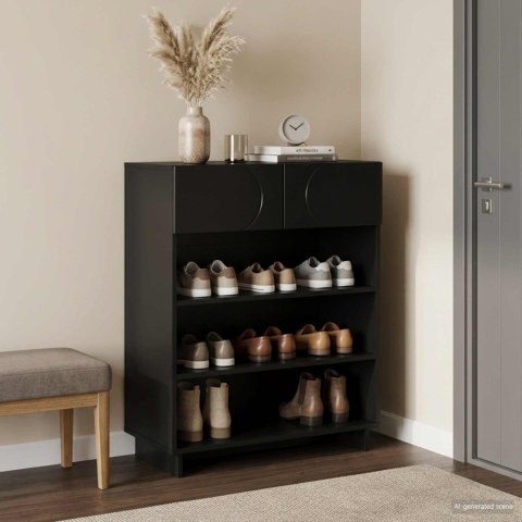 SZAFKA NA BUTY 73 X 38 X 87,5 CM MATERIAŁ DREWNOPOCHODNY CZARNY