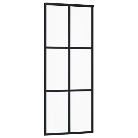 DRZWI PRZESUWNE SZKŁO ESG I ALUMINIUM 76X205CM CZARNE