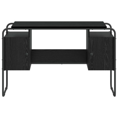 VidaXL Biurko z przechowalnią Czarny dąb 120 x 50,5 x 75,5 cm