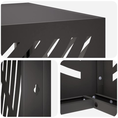VidaXL Pokrywa do klimatyzatora Czarny 90 x 40 x 60 cm Stal